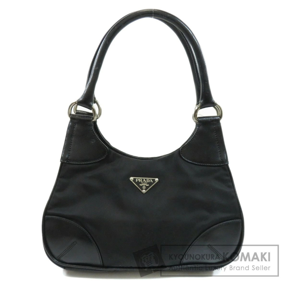 Prada Tessuto shoulder bag leather trim Black - Picture 1 of 11